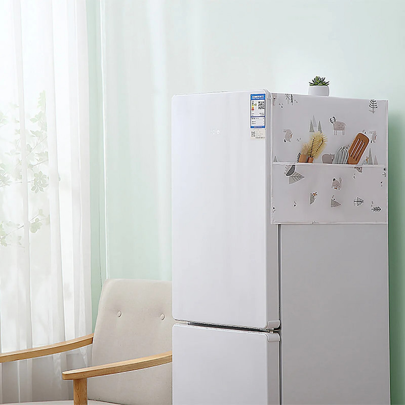 Creative PEVA šaldytuvas pakabinamas maišelis Virtuvė vandeniui atsparus dulkėms dangtelis Kabantis mikrobangų krosnelė Namų apyvokos daiktų laikymo krepšiai