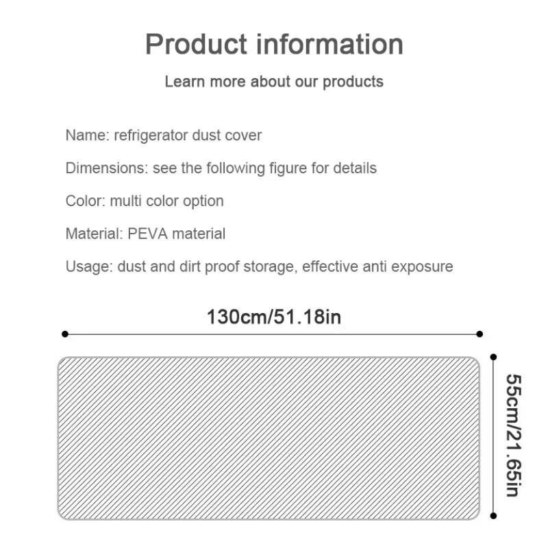PEVA külmiku kate kodukülmiku riidest ümbris Tolmukindel veekindel õlivaba kate koos hoiutaskuga koduköögi jaoks