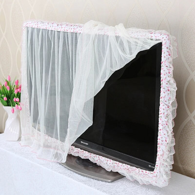 Tv Dust Cover Computer Monitor Protection Stick Wall-Mounted Desktop Curved Screen Soft Fabric Craft