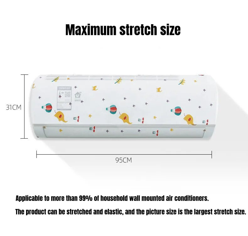 Oro kondicionieriaus apsauginis dangtelis nuo dulkių Sieninis apsauginis dangtelis Didelis elastingumas, atsparus vandeniui ir dulkėms, plaunamas oro kondicionieriaus dangtelis