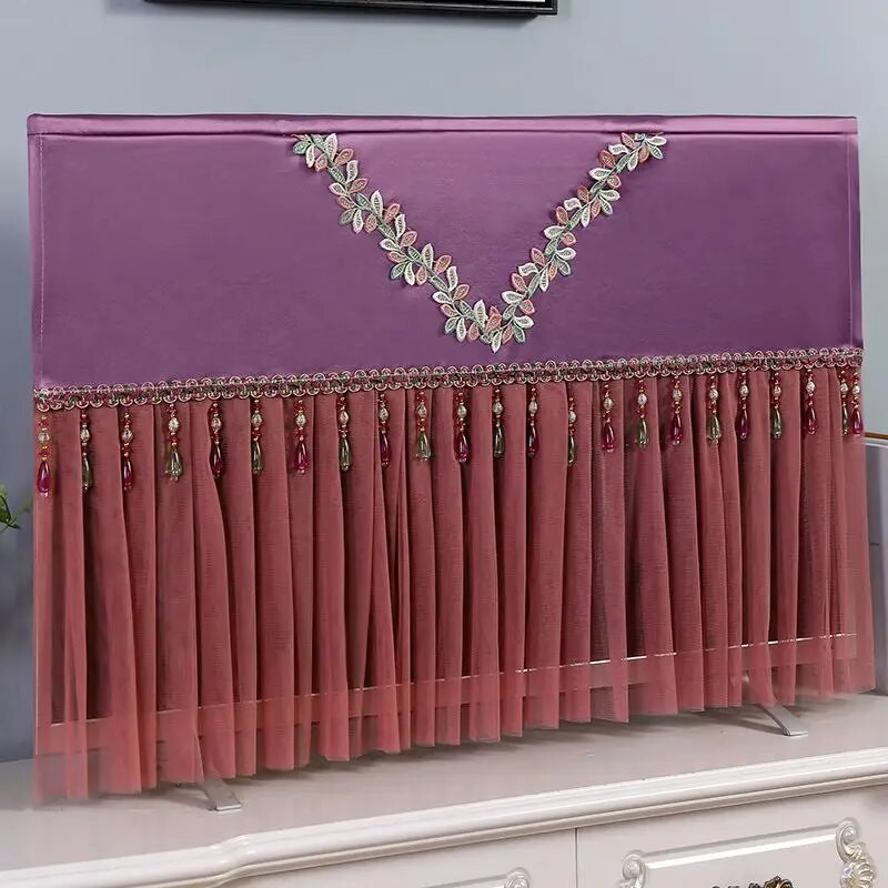 Karštas išpardavimas, aukštos kokybės televizoriaus apsauginis gaubtas nuo dulkių, pakabinamas stalinis LED televizoriaus dangtelis, 32–75 colių, kelių spalvų pasirinkimas