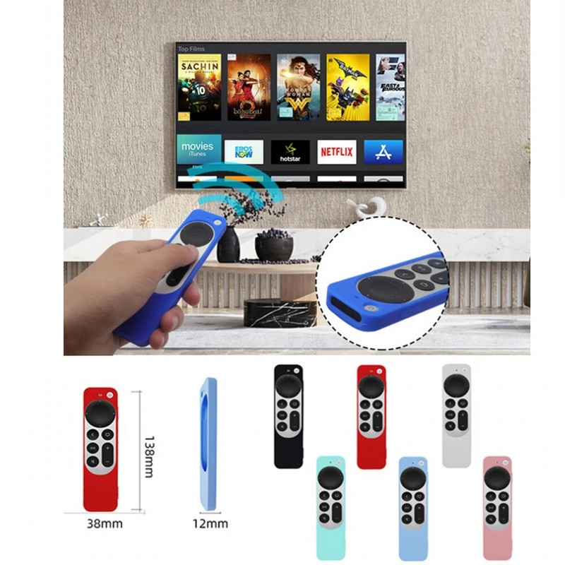 1KOM Zaštitna torbica za Apple TV daljinski upravljač, poklopac za 6. generaciju za Apple Smart daljinski upravljač, silikonski poklopac