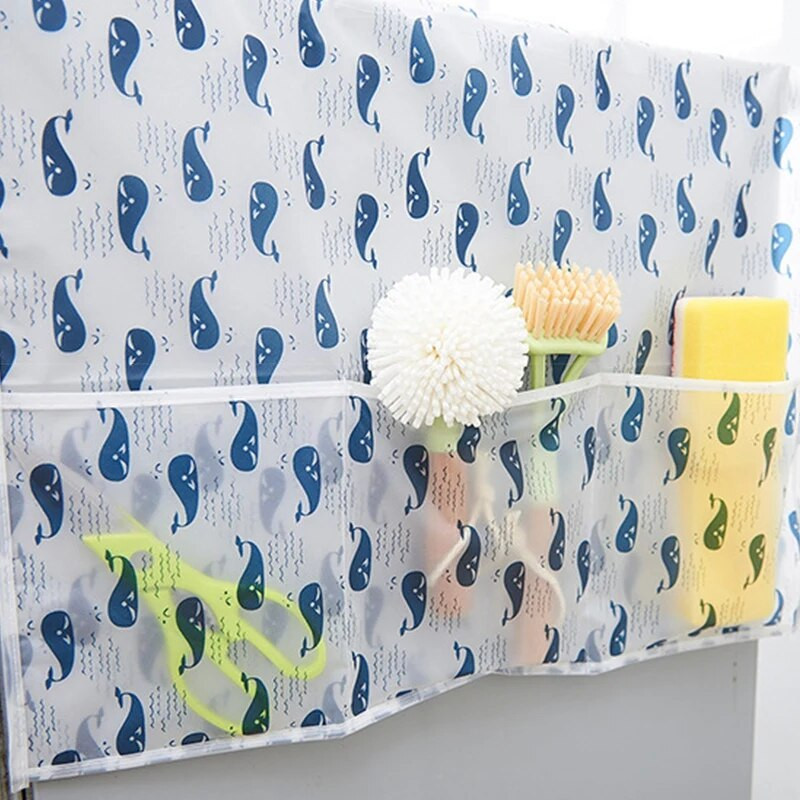 2 vnt skalbimo mašinos dangtis skaidrus, lengvai nuvalomas dulkėms atsparus dulkėms, susitraukiantis elastinis diržas, drėgmei atsparus buitiniai priedai