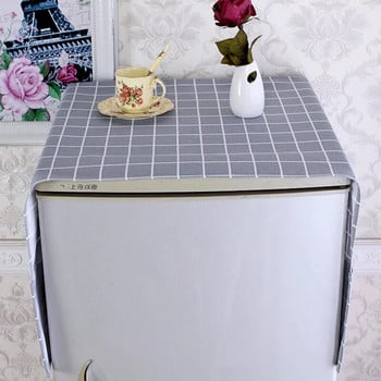 55x120cm кариран памучен капак за хладилник Плат за хладилник Прахозащитни капаци Защитен прахоустойчив капак за пералня Капак за хладилник