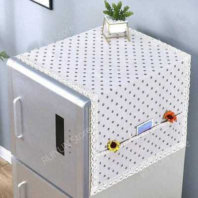 55x130 cm šaldytuvo dangtis nėriniai Skalbimo mašina Rankšluostis Medvilninis Lininis Apsauginis dangtelis nuo dulkių Šaldytuvo apsauga Dulkėms atsparus šaldytuvo audinys