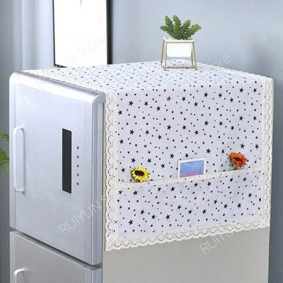 55x130 cm šaldytuvo dangtis nėriniai Skalbimo mašina Rankšluostis Medvilninis Lininis Apsauginis dangtelis nuo dulkių Šaldytuvo apsauga Dulkėms atsparus šaldytuvo audinys