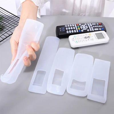 Anti-fall Transparent Silicone Remote Control Cover TV Air Condition Remote Control Case Holder Dust-proof Cover Protective Case