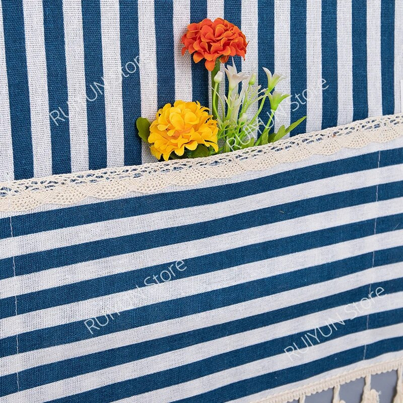 Stripe šaldytuvo dulkių dangtelis su kišene 70x170 cm dulkėms atsparus šaldytuvo rankšluostis su kutais skalbimo mašinos dangtelio organizatorius