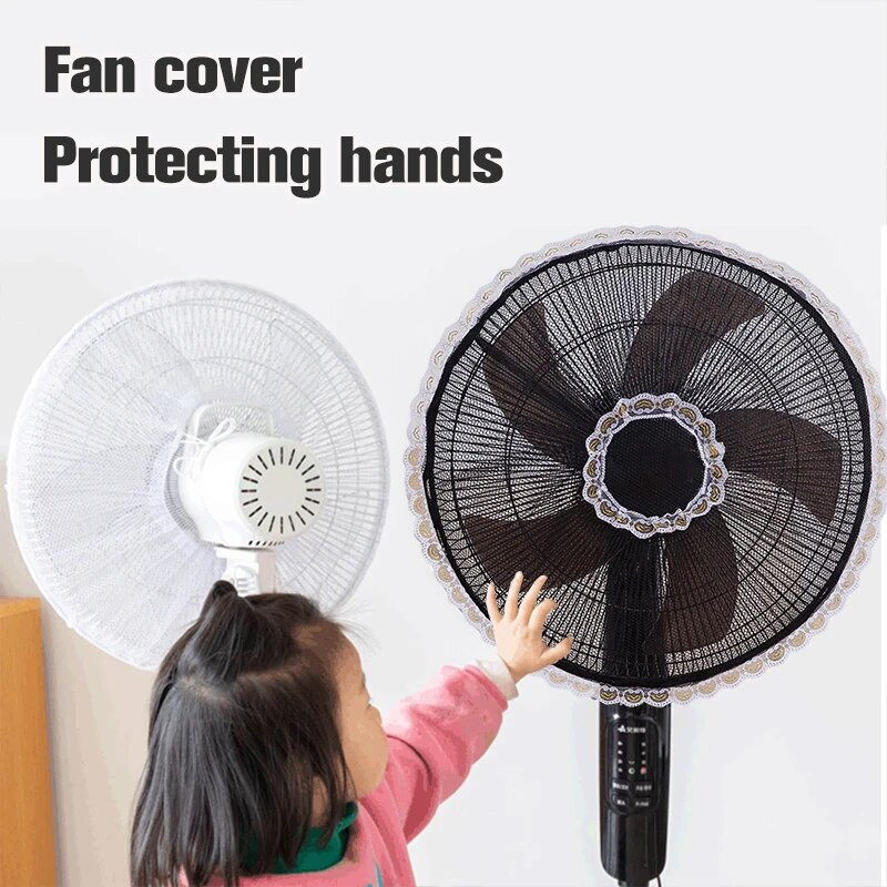 Nėrinių elektrinis ventiliatoriaus dangtelis Viskas įskaičiuota Apvalus dulkėms atsparus dangtelis Apsauginis tinklelis kūdikių pirštų apsaugai 선풍기 커버