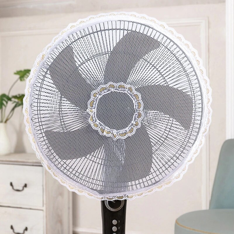 Nėrinių elektrinis ventiliatoriaus dangtelis Viskas įskaičiuota Apvalus dulkėms atsparus dangtelis Apsauginis tinklelis kūdikių pirštų apsaugai 선풍기 커버