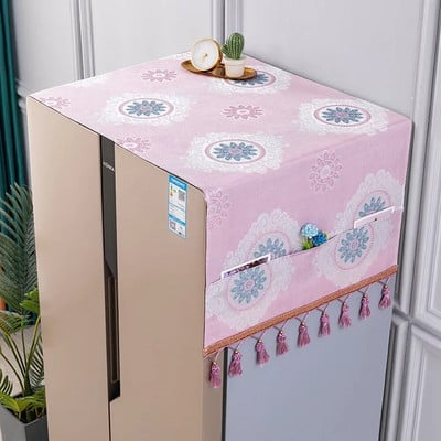 53x140cm ühe uksega külmkapp riidest pesumasina kate Külmkapp Tolmukindel hoiustamisvahend Tuttidega tolmukate