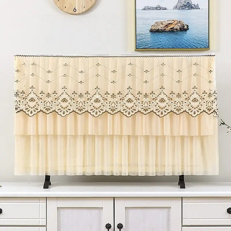 „GoodTop Lace Fabric“ paprastas televizoriaus apsauginis dangtelis nuo dulkių LCD 32–70 colių ekranas, namų puošmena Modernus apsauginis dangtelis nuo dulkių
