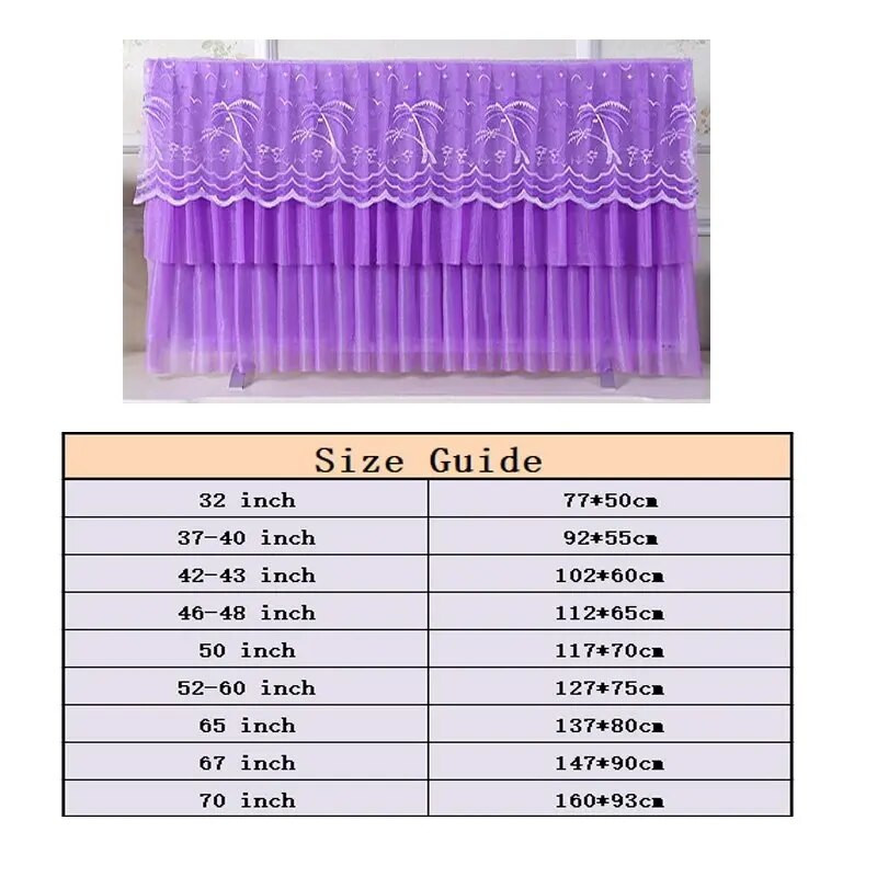 „GoodTop Lace Fabric“ paprastas televizoriaus apsauginis dangtelis nuo dulkių LCD 32–70 colių ekranas, namų puošmena Modernus apsauginis dangtelis nuo dulkių