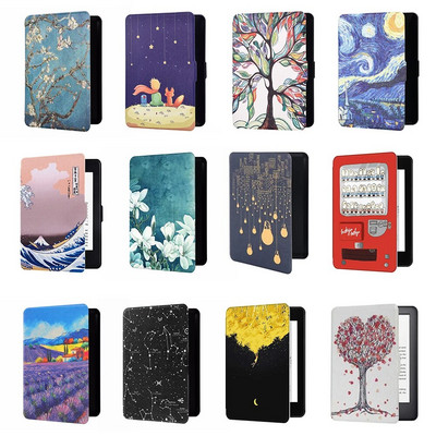 Waterproof Painted Matte Protective Case Skin for New Kindle J9G29R Gen 10 E-book Reader PU Leather Smart Cover