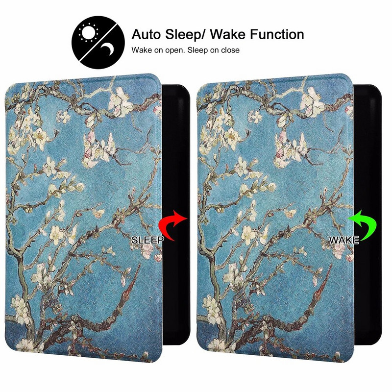 Vandeniui atsparus dažytas matinis apsauginis dėklas, skirtas naujajam Kindle J9G29R Gen 10 el. knygų skaitytuvui PU odinis išmanusis dangtelis