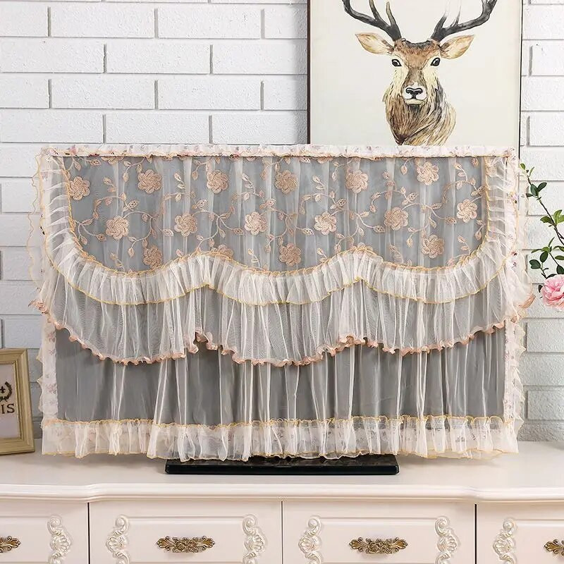 LCD TV za kućanstvo Navlake otporne na prašinu Cvjetna čipka Prozračna zaštita Ukrasna navlaka za prašinu Računalo Univerzalno Prijenosno Izdržljivo