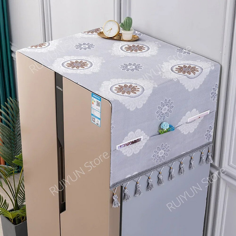 67x170 cm šaldytuvo dangtis Šaldytuvo dangtis Dvigubo atidarymo šaldytuvo skalbimo mašina Rankšluostis Šaldytuvo dulkėms atsparus dangtis su kutais