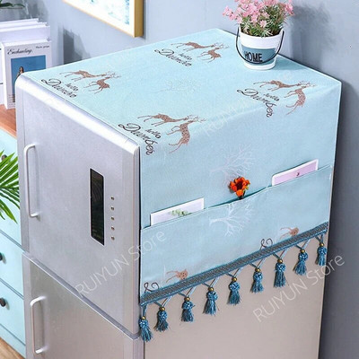 67x170 cm dvigubo atidarymo šaldytuvo dangtis su dulkėms atspariu dangteliu Šaldytuvo paltas šaldytuvo skalbimo mašinos rankšluostis