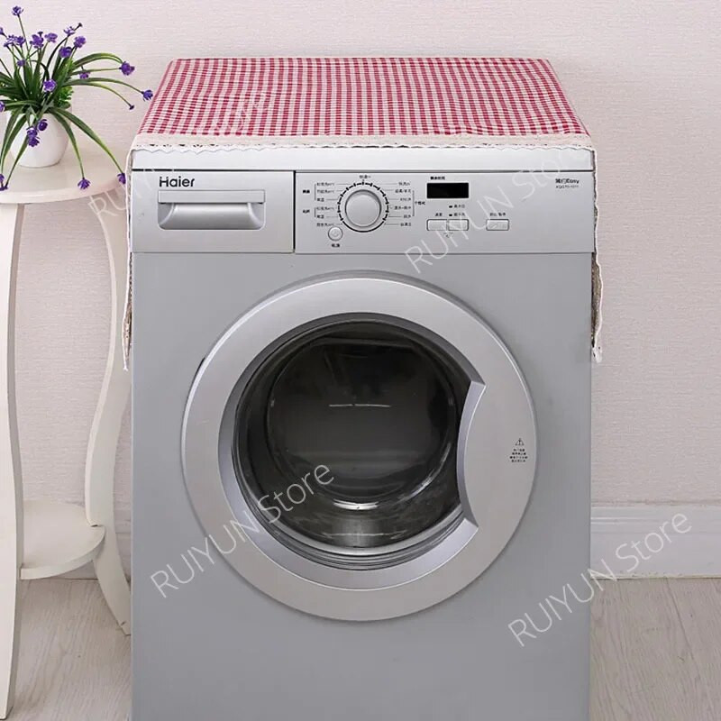 Ψυγείο Πανί Δαντέλα Κάλυμμα Ψυγείου από τη σκόνη 70x170cm Κάλυμμα Ψυγείου Σκόνης με Κάλυμμα Πλυντηρίου Τσέπης Τσάντα αποθήκευσης