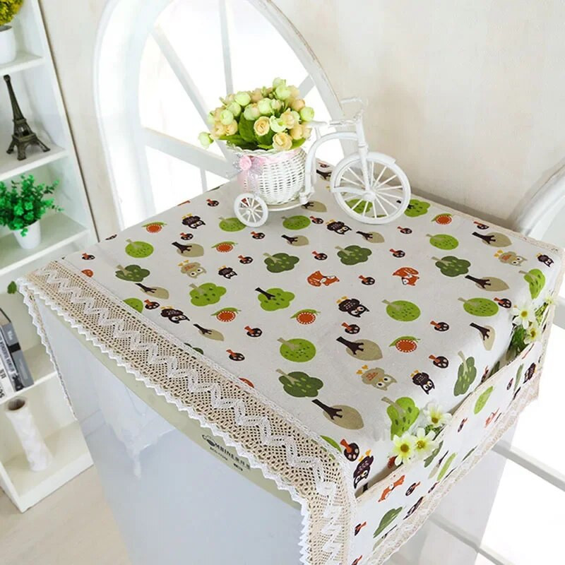 Κάλυμμα για τη σκόνη ψυγείου 70x170cm με τσάντα αποθήκευσης τσέπης Κάλυμμα πλυντηρίου ρούχων Ψυγείο Πανί Δαντέλα Ψυγείο Κάλυμμα για τη σκόνη