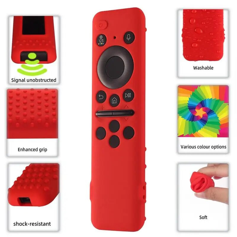 Szilikon tok Samsung Solar Type BN59-01432A/01432B/01432D TV Stick távirányító burkolathoz, leesésgátló lumineszcens távirányító tok