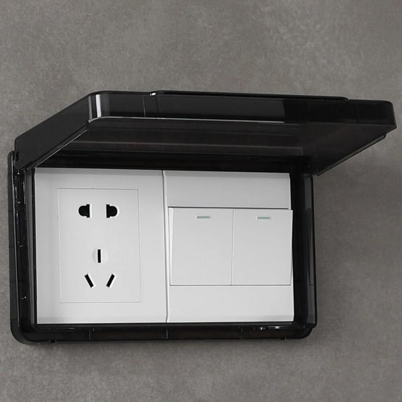 Plastikust pistikupesa veekindel 86 tüüpi kast Seinale paigaldatav kaitsepesa seinakate 3 Gang 194 * 111 * 26 mm vannituppa