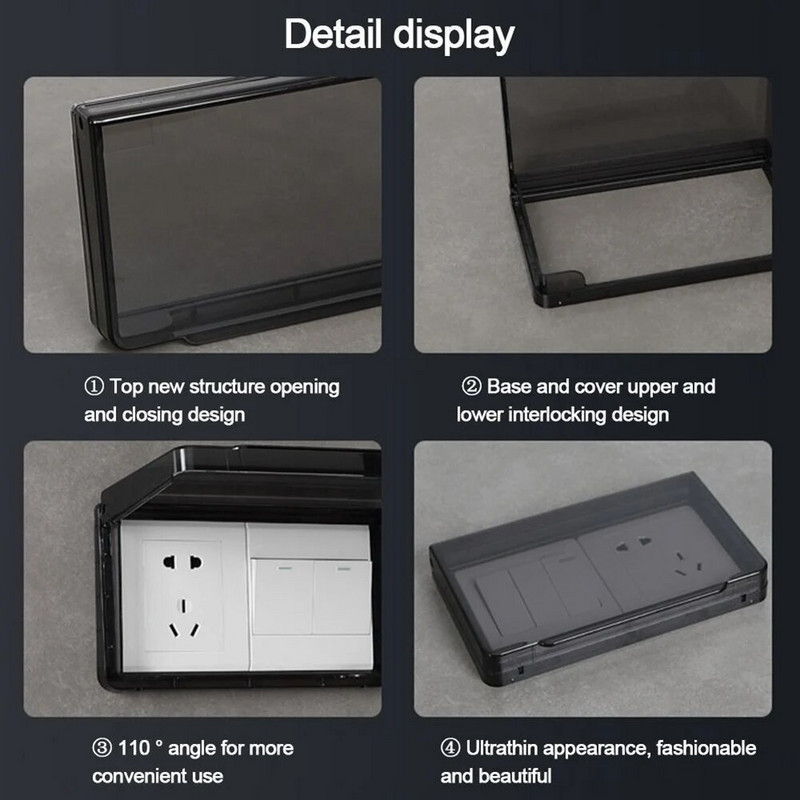 Plastikust pistikupesa veekindel 86 tüüpi kast Seinale paigaldatav kaitsepesa seinakate 3 Gang 194 * 111 * 26 mm vannituppa