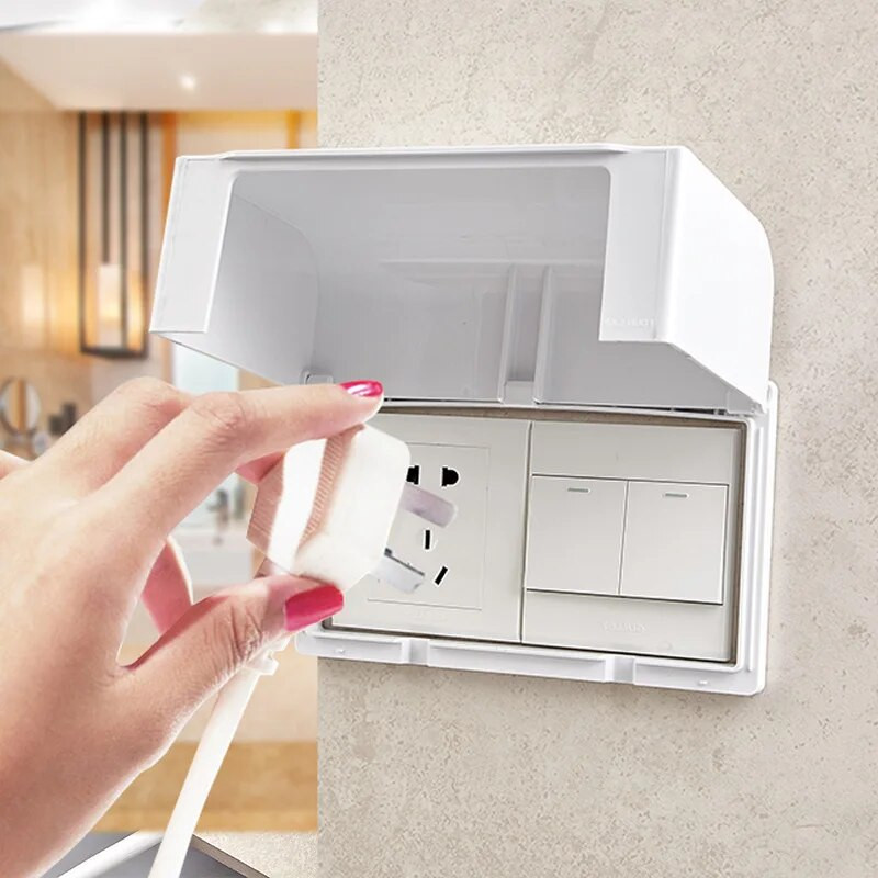 1 vnt Lipnus vandeniui atsparus elektros kištuko dangtelis, purslų dėžutės lizdai, jungiklių apsaugos dėžutės apsauga, vonios reikmenys