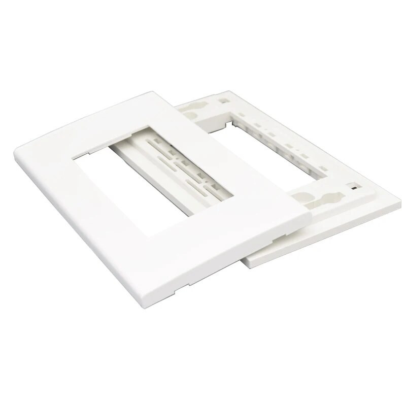 120 mm USA standardse 3 rühma tühja seina väljalaskeava esipaneeli raampaneel valge värvi ülikond 3 mooduli jaoks, pistikupesa 23x36 mm