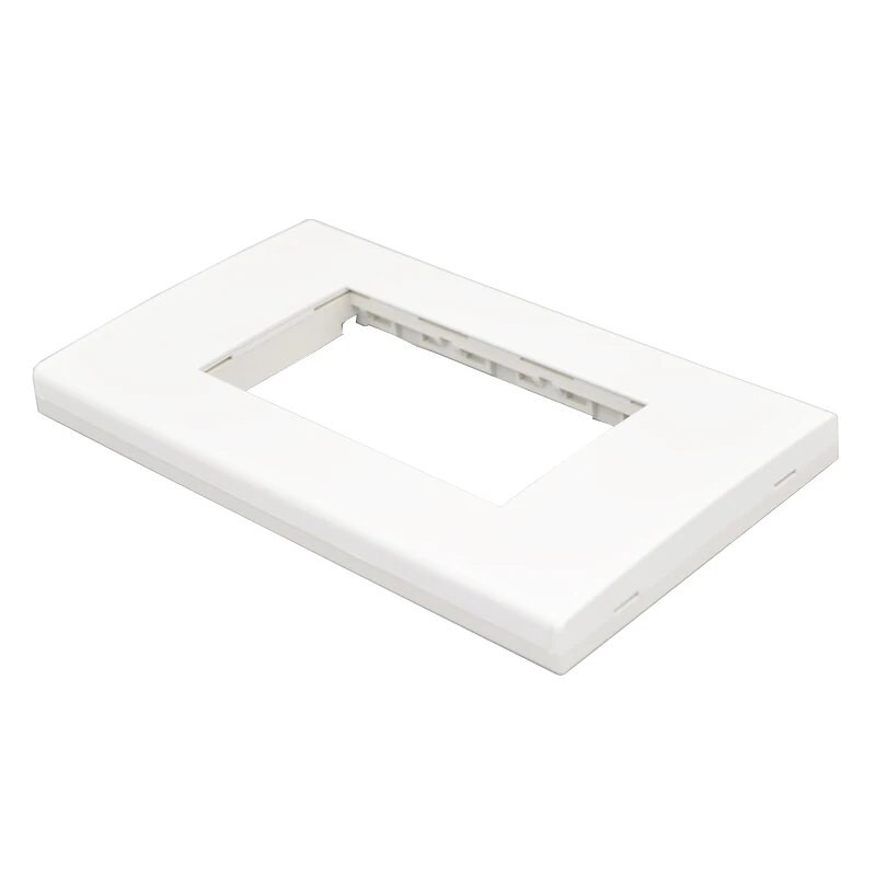 120 mm USA standardse 3 rühma tühja seina väljalaskeava esipaneeli raampaneel valge värvi ülikond 3 mooduli jaoks, pistikupesa 23x36 mm