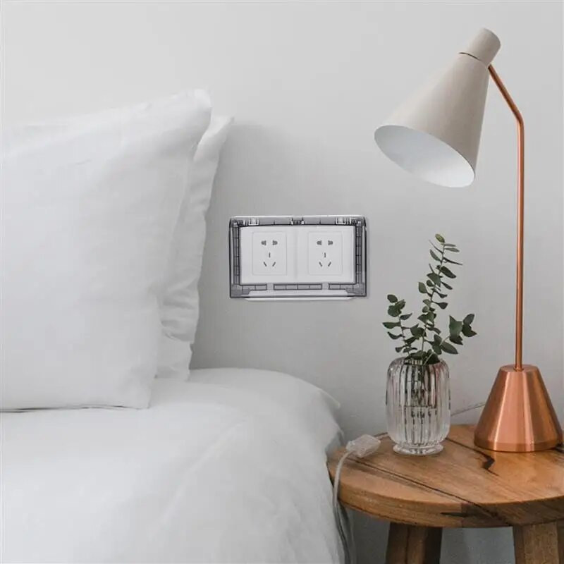 Dangtis Išvesties dėžutės lizdas Lauko elektrinis atsparus oro sąlygoms dangteliai Kištukas Neperšlampamas plokštės sieninis lizdas Apsauginis skydelis