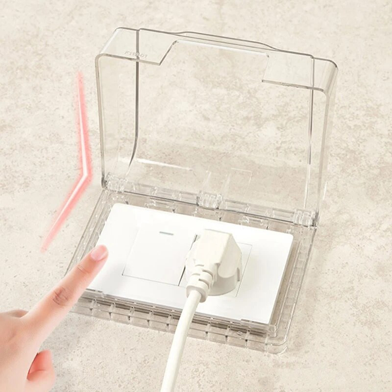 1PC Самозалепващ се водоустойчив капак за електрически щепсел Кутия за пръскане Гнезда Защитна кутия за превключвател Протектор Консумативи за баня