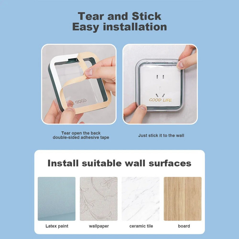 Vannitoa pistikupesa ümbris Läbipaistev kaasaskantav pistikupesa ümbris igapäevaseks kasutamiseks