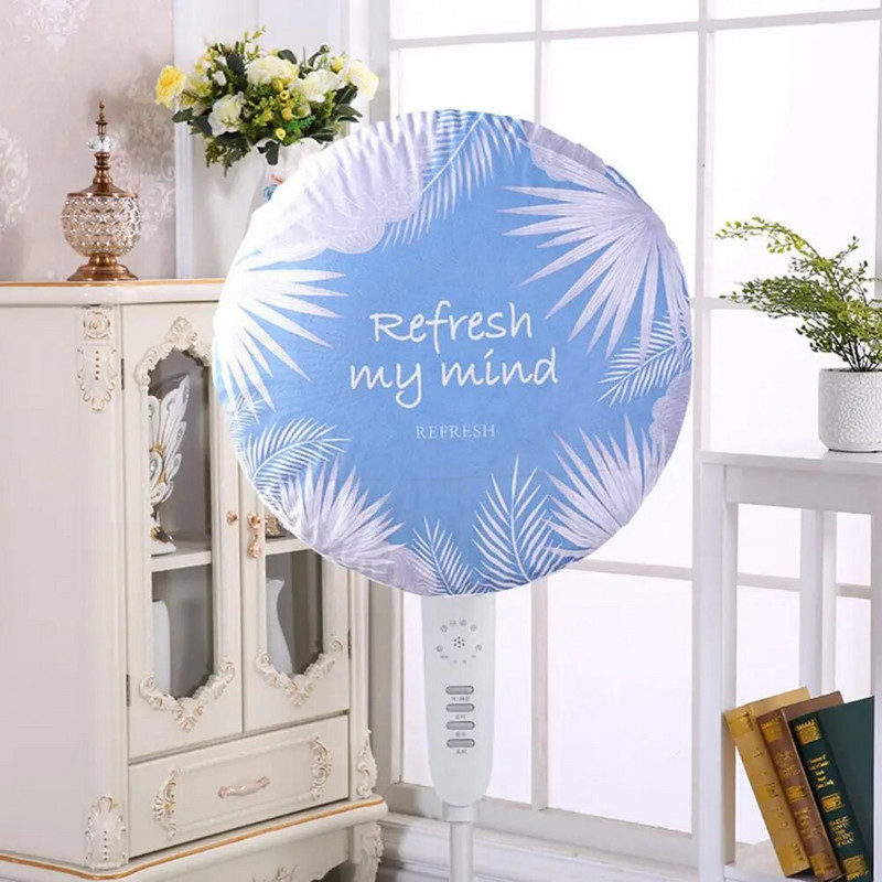 Navlaka za stolni ventilator Periva zaštitna torbica za ventilator Sklopiva protiv prignječenja Izvrstan 3D uzorak tropskog lišća Okrugla navlaka za električni ventilator