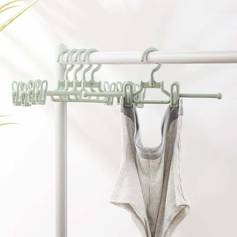 Kilnojamas segtukas Daugiafunkcinis kaklaraiščių kabykla CHAHUA 5 dalių rinkinys Plastikinė kelnių kabykla Džiovinimo segtukas Drabužių šalikai Kojinių kabykla