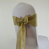 Pojas od čipke od jute za vjenčane stolice Ukrasna vrpca Leptir čvor Restoran Pojas za božićni rođendanski banket