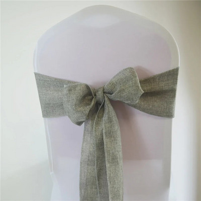 Pojas od čipke od jute za vjenčane stolice Ukrasna vrpca Leptir čvor Restoran Pojas za božićni rođendanski banket