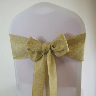 Pojas od čipke od jute za vjenčane stolice Ukrasna vrpca Leptir čvor Restoran Pojas za božićni rođendanski banket