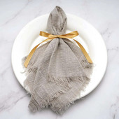 Servetėlė Medvilninė audinys 41*41cm Kaimiška marlė Hanky rankšluostis Valgomojo Kilimėliai Vestuvių reikmenys Linai Namų stalo dekoras