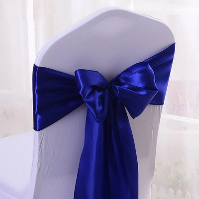 1 buc. Scaun din satin Arc cuvete Scaun de nunta Nod Panglică Cravate fluture Hotel Petrecere Banchet Restaurant Decor interior exterior