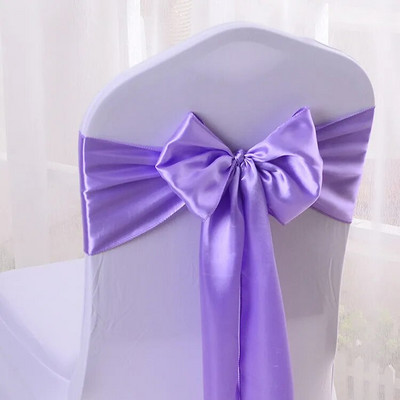 1 buc. Scaun din satin Arc cuvete Scaun de nunta Nod Panglică Cravate fluture Hotel Petrecere Banchet Restaurant Decor interior exterior