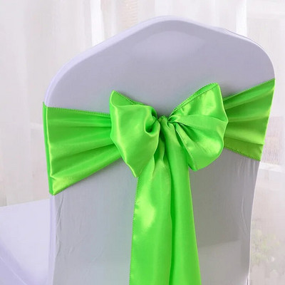 1 buc. Scaun din satin Arc cuvete Scaun de nunta Nod Panglică Cravate fluture Hotel Petrecere Banchet Restaurant Decor interior exterior