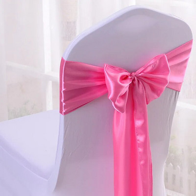 1 buc. Scaun din satin Arc cuvete Scaun de nunta Nod Panglică Cravate fluture Hotel Petrecere Banchet Restaurant Decor interior exterior