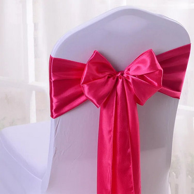 1 buc. Scaun din satin Arc cuvete Scaun de nunta Nod Panglică Cravate fluture Hotel Petrecere Banchet Restaurant Decor interior exterior