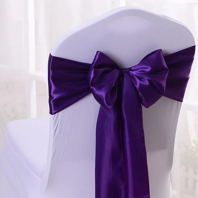 1 buc. Scaun din satin Arc cuvete Scaun de nunta Nod Panglică Cravate fluture Hotel Petrecere Banchet Restaurant Decor interior exterior