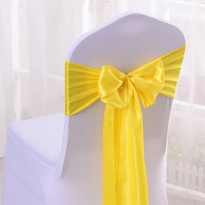 1 buc. Scaun din satin Arc cuvete Scaun de nunta Nod Panglică Cravate fluture Hotel Petrecere Banchet Restaurant Decor interior exterior