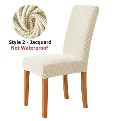 NOU Husă de scaun elastică Jacquard impermeabilă pentru scaune de sufragerie pentru scaune pentru bucătărie, nuntă, hotel, banchet, scaun protector
