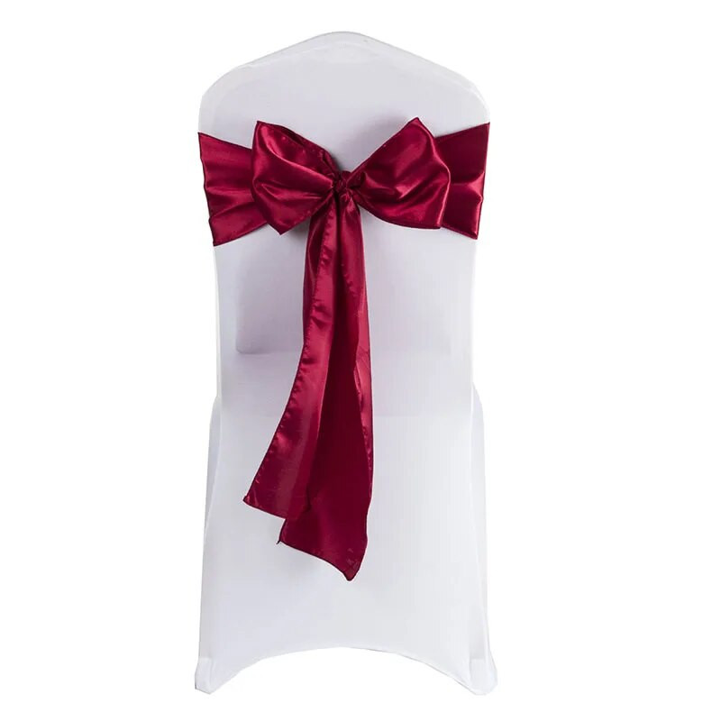 1vnt satino kėdės varčios kaklaraiščio juostelė lanko mazgo dangtelis sėdynės nugaros diržas, skirtas viešbučio banketui, vestuvių vakarėliui, valgomojo kėdės dekoravimui