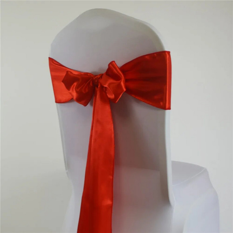 15*275cm Satino varčios peteliškės kėdžių juostos kėdžių dekoras vestuvėms Kalėdų vakarėliui Viešbučio namams banketui renginio reikmenys Raudona/Karališka mėlyna