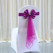 Decorație pentru canapea scaunului de nuntă, cu fundituri elastice multicolore, caneluri pentru scaune, cravată cu papion, pentru banchet, pentru petreceri, pentru decorațiuni de acasă